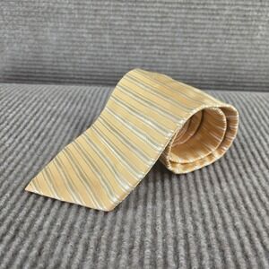 Nubio Mens Gold Cream Striped Silk Classic Necktie